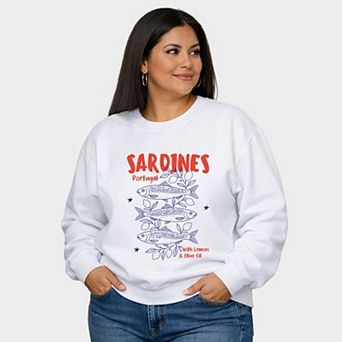 Sardines With Lemon and Olive Oil - Women's Plus Sized Graphic Sweatshirt