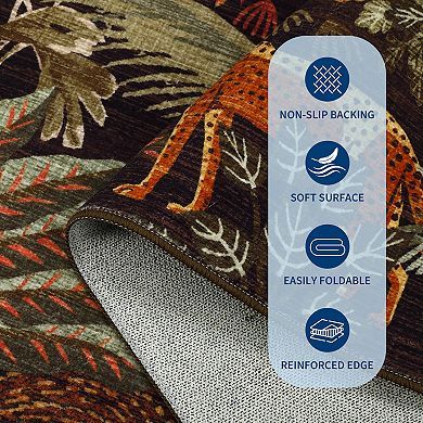 Fashionwu Modern Animal Pattern Area Rug for Apartment Cozy Home Decor Soft Thin Carpet