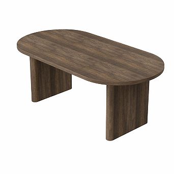 70.8" Oval Dining Table for 6-8, Farmhouse Rustic Oak Finish