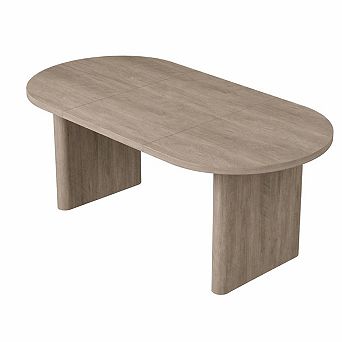 70.8" Oval Dining Table for 6-8, Farmhouse Rustic Oak Finish