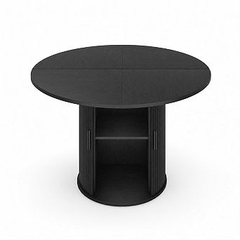 47'' Round Dining Table with Hidden Storage for 4