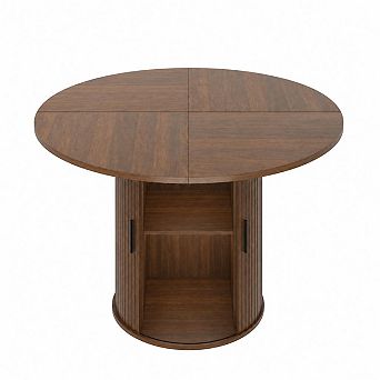 47'' Round Dining Table with Hidden Storage for 4