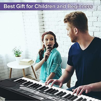 61-Key Portable Electronic Keyboard for Beginners, Full-Size Piano for Practice, Travel & Home Use