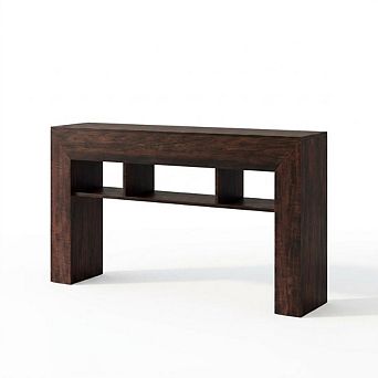 Console Table with Storage Shelves, Narrow Wood Accent Table for Entryway, Hallway and Living Room