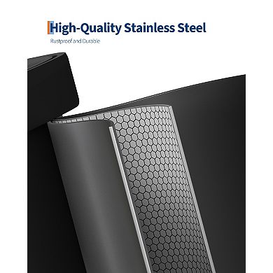13Gal/50L Step-On Trash Can, Stainless Steel, Soft Close Lid, Inner Bucket & Rear Handle