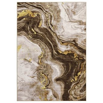 Fashionwu Marble Patterned Carpet Modern Washable Carpet for Living Room Non Slip Mats