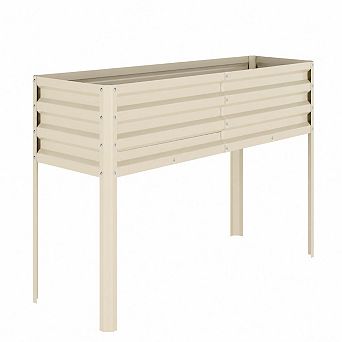 Self-Watering Elevated Metal Raised Garden Bed 50x17.32x31.5 in Galvanized Planter Box with Legs