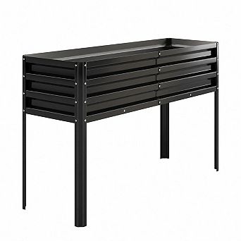 Self-Watering Elevated Metal Raised Garden Bed 50x17.32x31.5 in Galvanized Planter Box with Legs