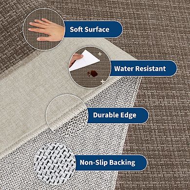 Fashionwu Vintage Solid Rug Modern Non Slip Carpet WashableSoft Thin Mats for Living Room