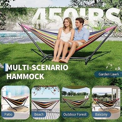 Hammock with Stand, Portable Indoor/Outdoor with Carrying Bag, Space-Saving for Patio & Garden