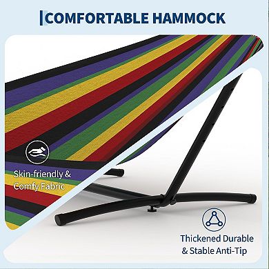 Hammock with Stand, Portable Indoor/Outdoor with Carrying Bag, Space-Saving for Patio & Garden
