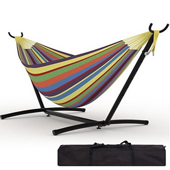 Hammock with Stand, Portable Indoor/Outdoor with Carrying Bag, Space-Saving for Patio & Garden
