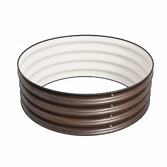 Round Raised Garden Bed 4x1.5ft, Galvanized Steel Planter with Open Bottom for Vegetables & Herbs
