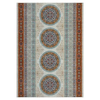 Fashionwu Vintage Traditional Indoor Rug Stain Resistant Washable Carpet for Living Room Bedroom