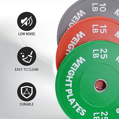 Color Bumper Plates,Bumper Weight Plate Set for Home Gym,Strength Training Plate for Weight Lifting