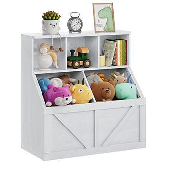Kids Toy Storage Organizer, Kids Bookshelf and Toy Storage, for Nursery, Playroom, Bedroom
