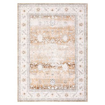 Fashionwu Vintage Rug Washable Pet Friendly Carpet Soft Thin Mats for Living Room Bedroom