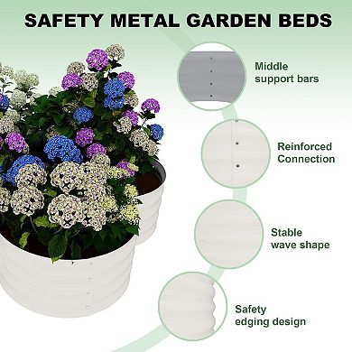 2-Pack Galvanized Raised Garden Bed 4x4x1ft, Outdoor Planter with Open Base for Herbs & Veggies