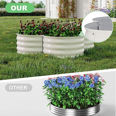 2-Pack Galvanized Raised Garden Bed 4x4x1ft, Outdoor Planter with Open Base for Herbs & Veggies