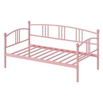 Twin Metal Daybed, Sturdy Steel Slat Support, Arched Headboard, Space-Saving Sofa Bed Frame