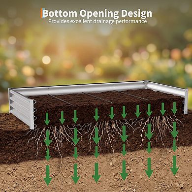 2 Pack Tall Galvanized Steel Raised Garden Bed 6x3x1 ft for Vegetables & Flowers