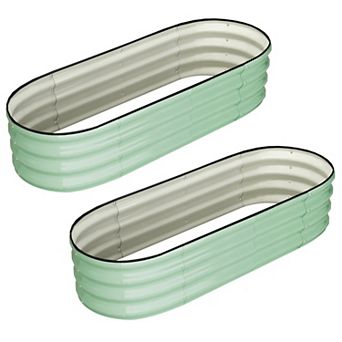 2 pc Galvanized Raised Garden Bed 4.5x2x2ft for Vegetables & Flowers