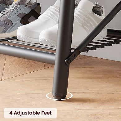 Hall Trees, Coat Rack with 12 Hooks, Entryway Bench with Storage, Multifunctional Hallway Organizer