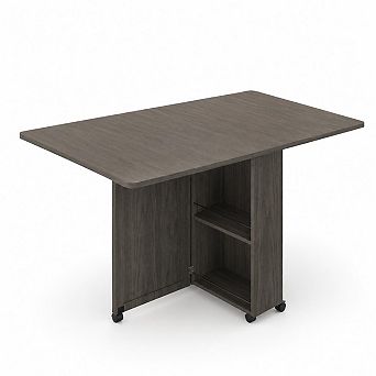 Folding Dining Table with Storage, Space Saving Kitchen Table with 6 Wheels