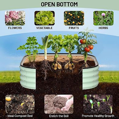 2 Pcs Galvanized Raised Garden Bed 2x2x1ft for Vegetables & Herbs