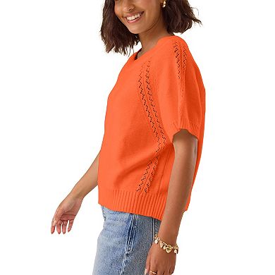 Sweaters for Women Short Sleeve Crewneck Knit Loose Pullover Top