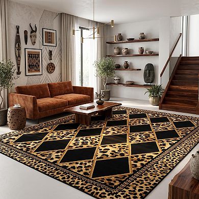 Foldable Washable Area Rug, Pearl Velvet, Modern Geometric Print