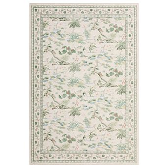 Modern Crane Natural Print Rug Soft Botanical Landscape Floor Mat Washable Indoor Non-Slip Carpet