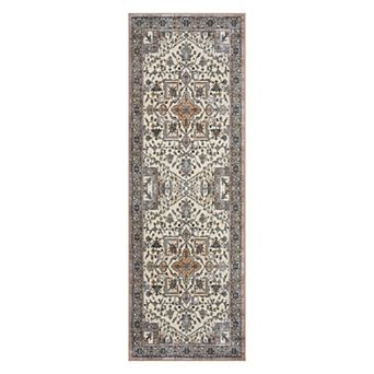 Machine Washable Non-Slip Area Rug Traditional Thin Print, Indoor Floor Cover for Entryway and Home
