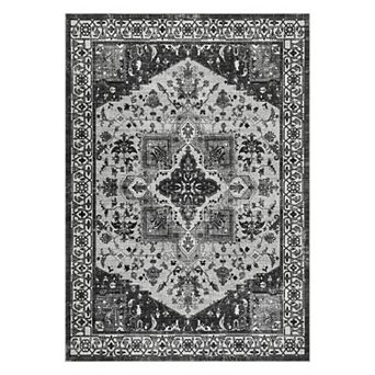 Machine Washable Non-Slip Area Rug Traditional Thin Print, Indoor Floor Cover for Entryway and Home