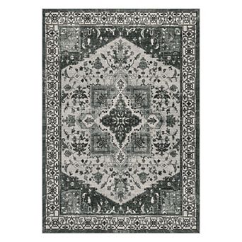 Machine Washable Non-Slip Area Rug Traditional Thin Print, Indoor Floor Cover for Entryway and Home