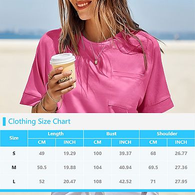 Women Cropped T-Shirts Short Sleeve Crew Neck Crop Tops Casual Summer Solid Color Basic Tees