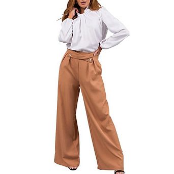 Women's High Waisted Wide Leg Dress Pants Business Casual Trousers