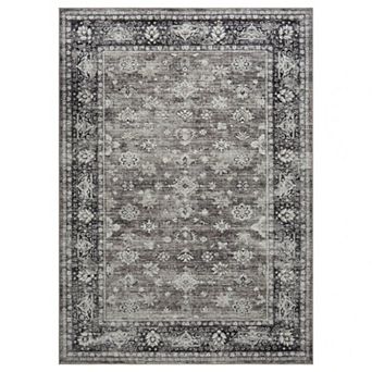 Vintage Floral Area Rugs, Washable Distressed Boho Runner Rug Carpet for Living Room Nursery Hallway