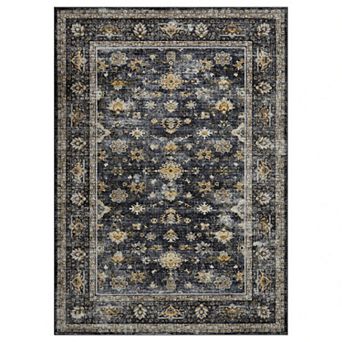 Vintage Floral Area Rugs, Washable Distressed Boho Runner Rug Carpet for Living Room Nursery Hallway