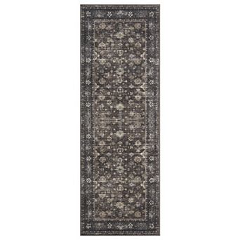 Vintage Floral Area Rugs, Washable Distressed Boho Runner Rug Carpet for Living Room Nursery Hallway