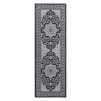 Vintage Washable Area Rug Floral Medallion Rugs for Living Room, Ultra Soft Accent Bedroom Carpet