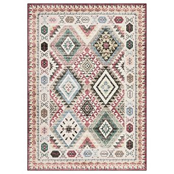 Rustic Geometric Easy-Cleaning Bedroom Kitchen Living Room Non Shedding Dining Nursery Farmhouse Rug
