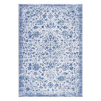 Floral Washable Soft Non Slip Area Rugs for Living Room Bedroom, Ultra Thin Low Pile Carpet