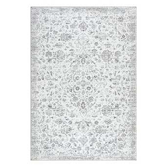 Floral Washable Soft Non Slip Area Rugs for Living Room Bedroom, Ultra Thin Low Pile Carpet