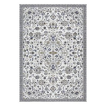 Floral Washable Soft Non Slip Area Rugs for Living Room Bedroom, Ultra Thin Low Pile Carpet