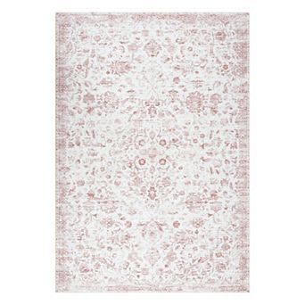 Floral Washable Soft Non Slip Area Rugs for Living Room Bedroom, Ultra Thin Low Pile Carpet