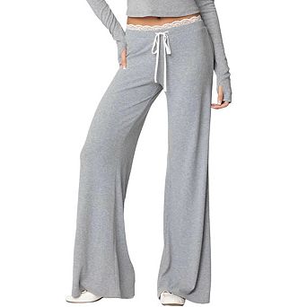 Women's lace Patchwork Yoga Pants with Bow Decoration, Slim fit Casual Pants