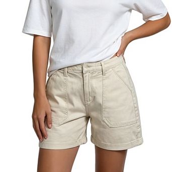 Women's High Waist Loose Denim Shorts Casual Stretch Jean Shorts with Pockets