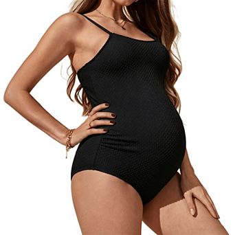 Women Maternity One Piece Swimsuit Adjustable Strap Bathing Suit