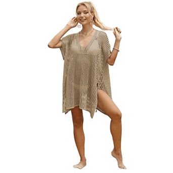 Crochet Cover Up for Women Tie Side Hollow Out Swimwear